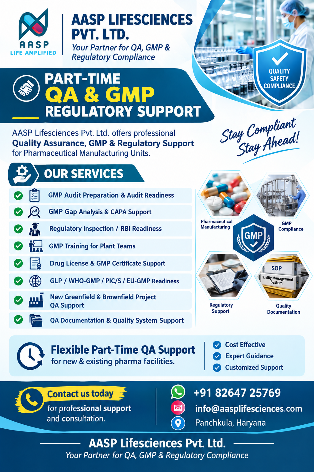 QUALITY ASSURANCE & GMP REGULATORY SUPPORT